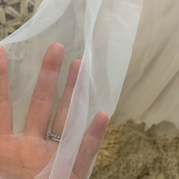 David’s Bridal - Long Sleeve Off-the-Shoulder Trumpet Wedding Dress (WG3943) - Picture 8 of 10